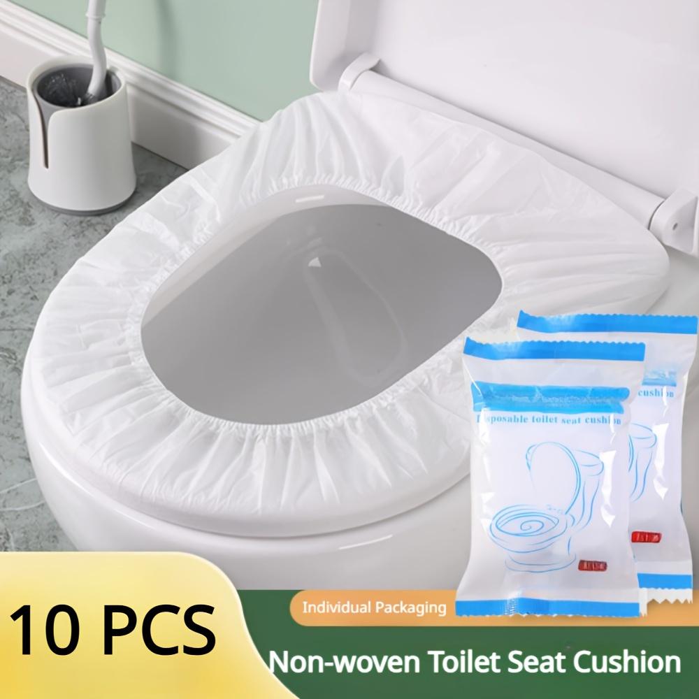 

10 шт. одноразовых чехлов на сиденье унитаза, водонепроницаемые и пыленепроницаемые, в индивидуальной упаковке - гигиеничные и удобные для путешествий и общественных туалетов белый