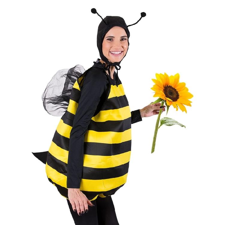 Honeybee Costume Bees Antenna Headband Cap Bumble Bees Wing Tunics 3pcs Bees Costume Kit for Halloween Cosplay Party