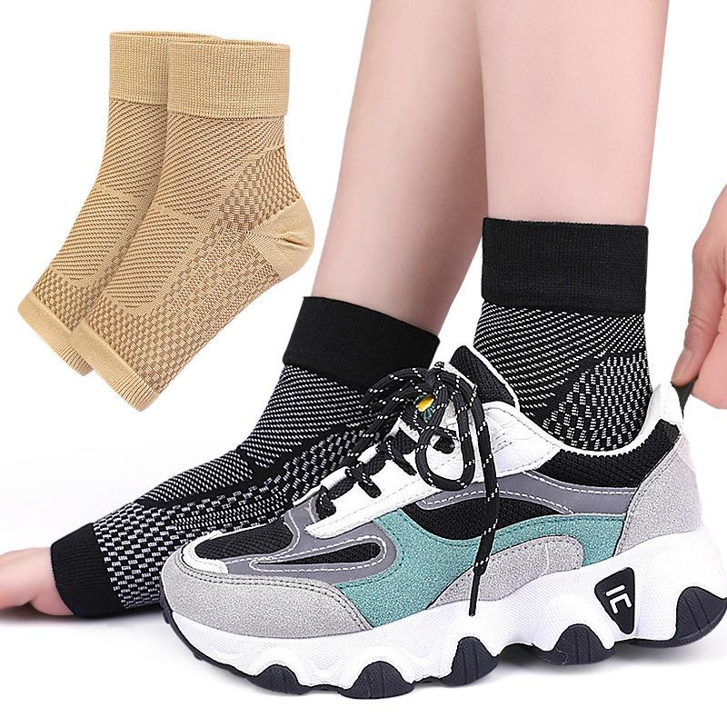 Sports Mountaineering Ankle Socks, Heel Plantar Fascia Elastic Cushioning Fitness Protective Pressure Socks
