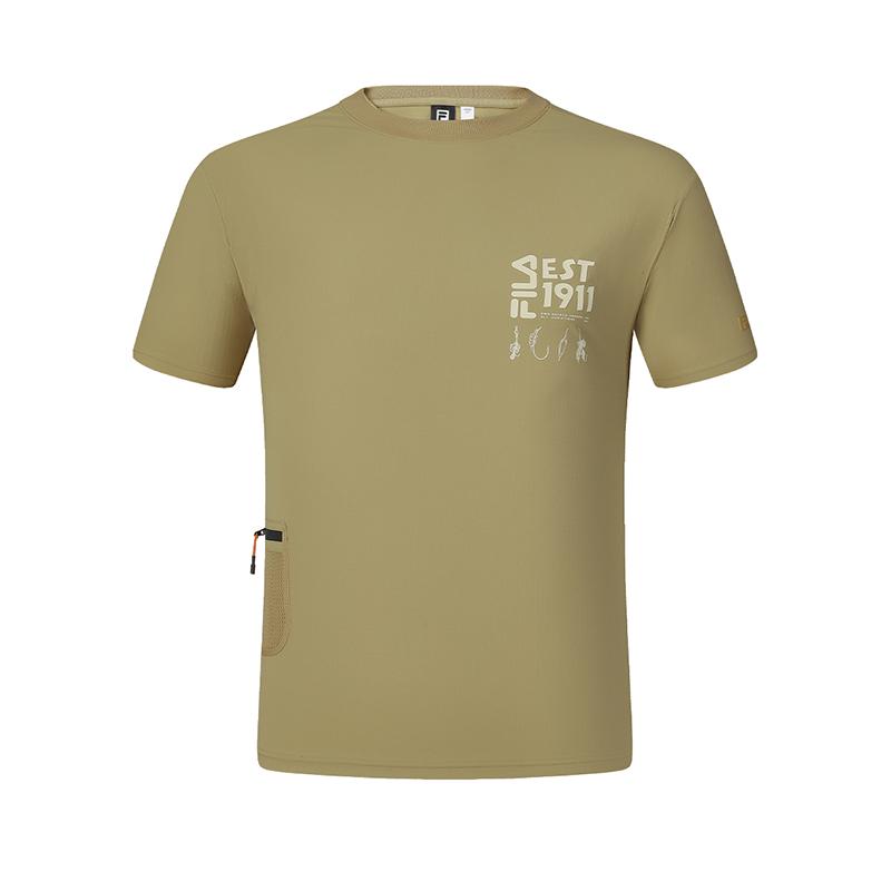 New FILA T Shirts Men's Urdu Khaki A11M427111FDK
