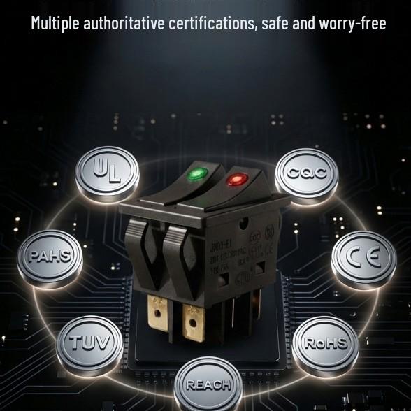 KCD3 Dual Rocker High Current Switch for Griddles/Heaters, 30A/50A, 125V/250V