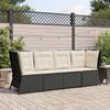 VidaXL Garden Corner Sofa with Cushions Black Wicker, Garden Corner Sofa, Garden Corner Seat, Sofa 368982