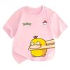 Potdemiel Estate Nuova T-shirt in Puro Cotone con Stampa Pikachu per Bambini, Ragazzi e Ragazze, T-shirt per Bambini Comoda e Traspirante
