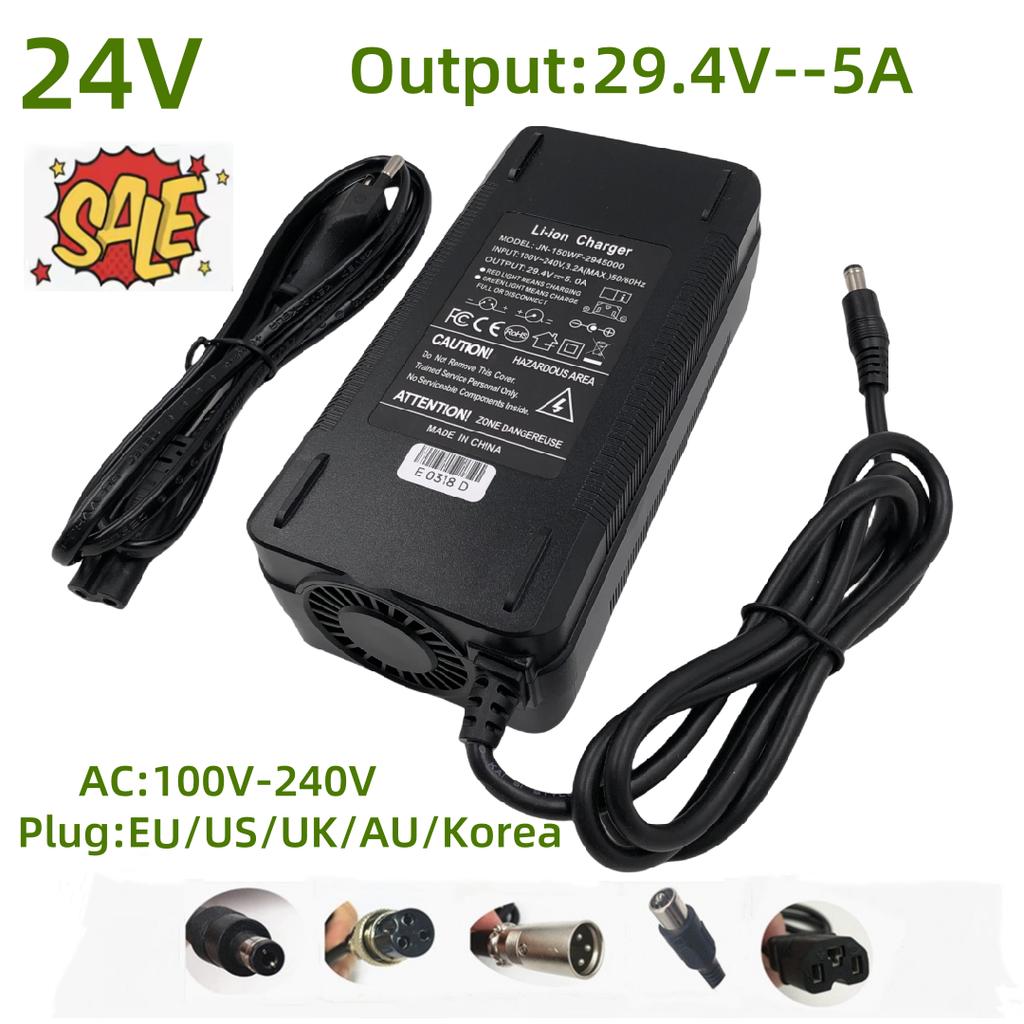 29.4V 5A Lithium Battery Wheelchair Fast Charger For 24V 7Series Li-ion Battery Pack Lithium Battery Charger