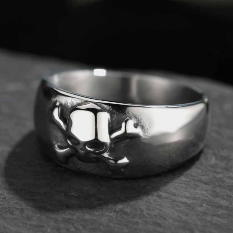 316L Stainless Steel Small Skull Ring for Man Punk Rock Polished Dropshipping Boyfriend Biker Jewelry Creativity Gift Wholesale