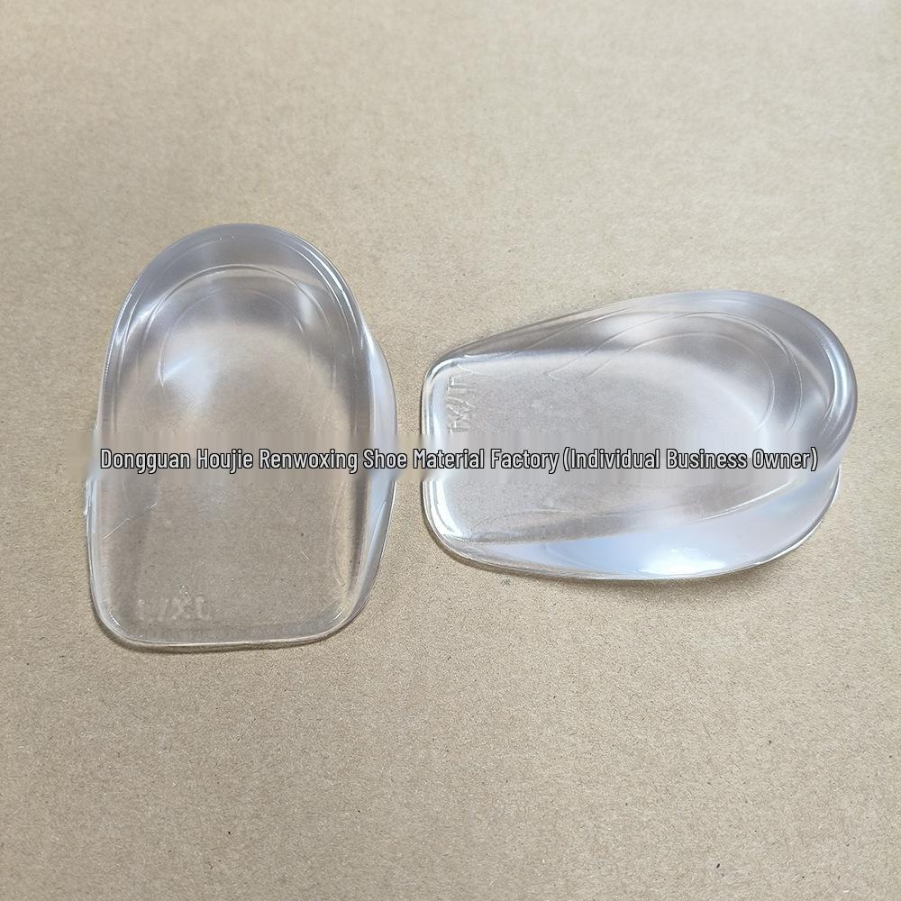 U-Shaped Silicone Height Boost Pads: Transparent, Anti-Slip, Shock-Absorbing Heel Insoles for Sports