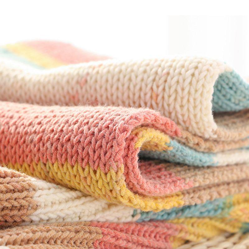 100g Rainbow Cotton Knitting Yarn 5 Strand Hand-Woven Crochet Thread for Blanket top sale