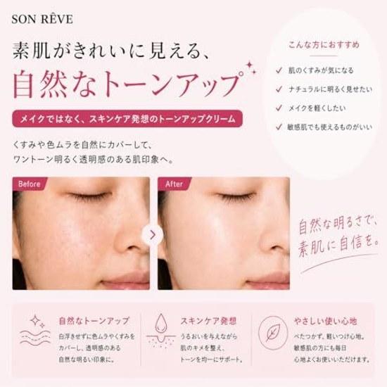SONREVE One Push Tone Up UV Cream wrinkle improvement ingredients included sensitive skin low irritation SPF50+ PA++++ plant-derived Korean cosmetics