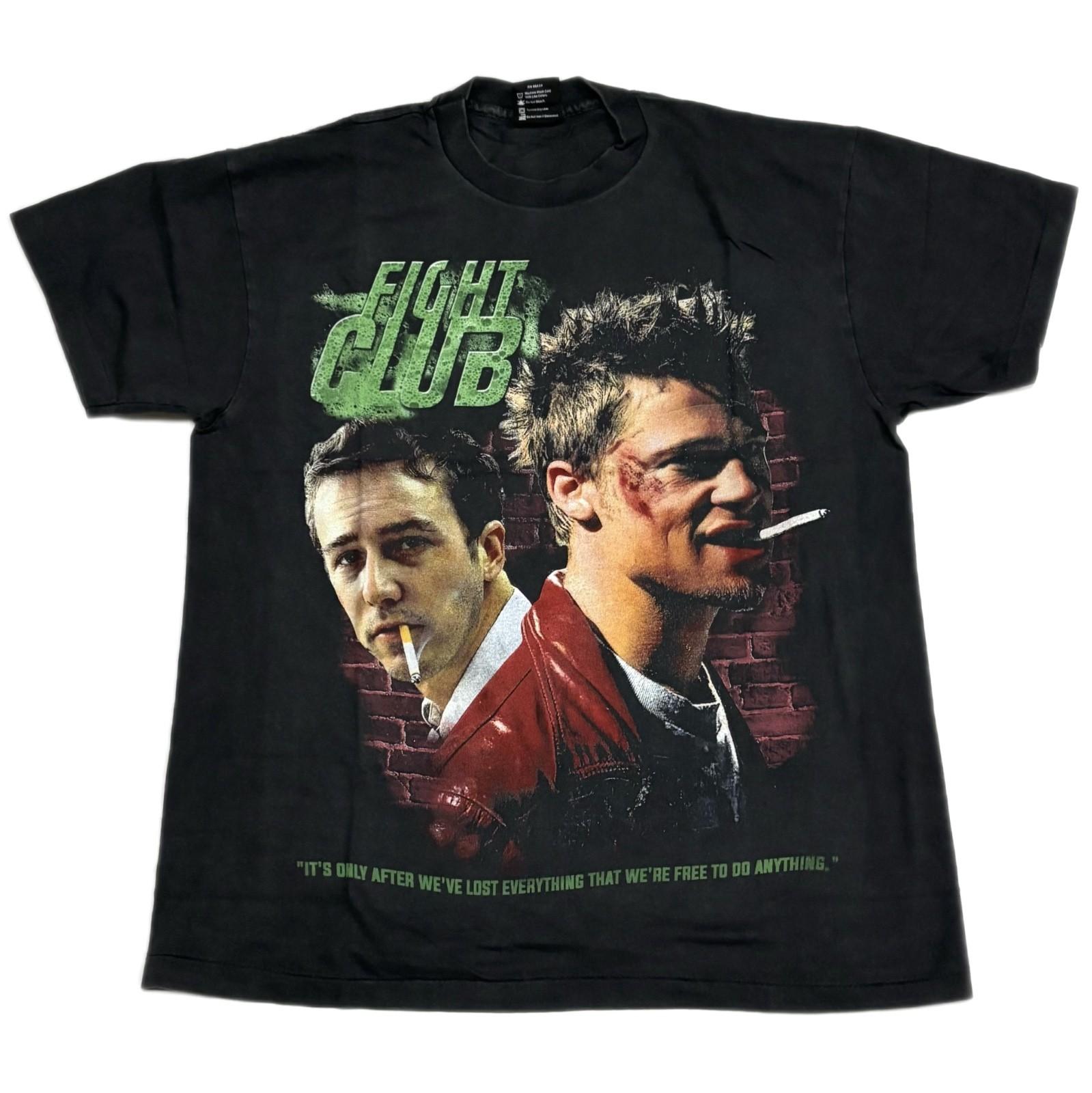 Vintage Fight Club Movie Promo 1999 Brad Pitt Edward Norton XL T-Shirt REPRINT Unisex T-Shirt XXXXL