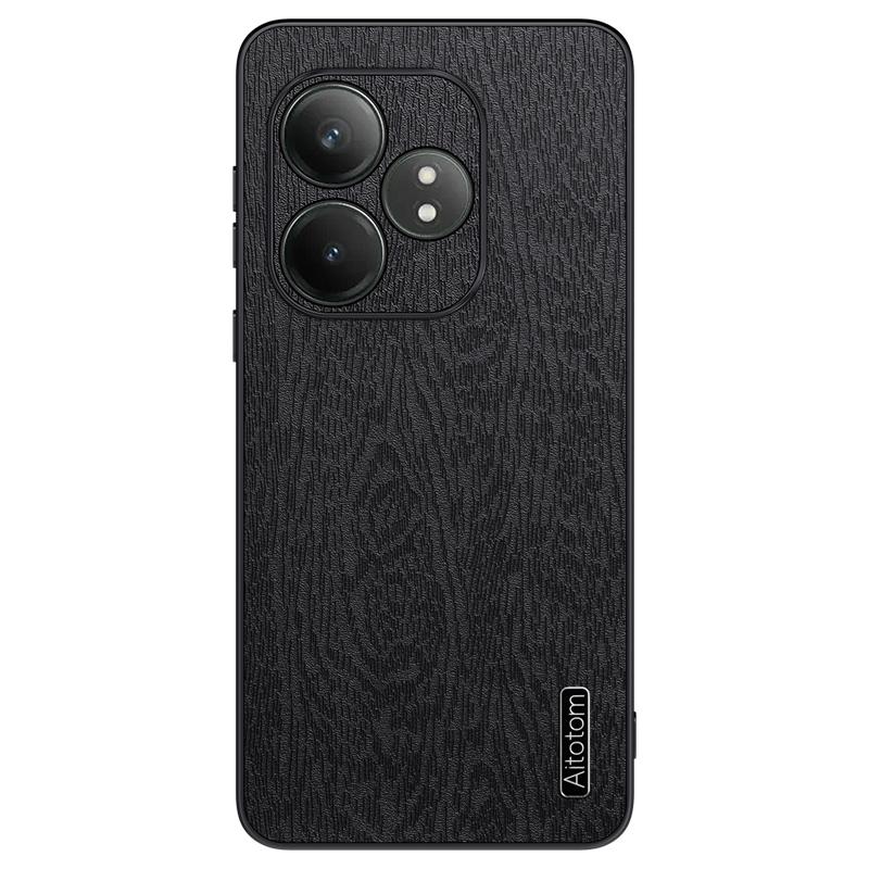 For Realme GT Neo6 SE 5G Cases PU Leather+PC+TPU Anti-drop Wood Texture Phone Cover