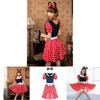 Elegantes Sexy Damen Kostüm für Erwachsene mit Cartoon Minnie Maus und Punkten für Halloween