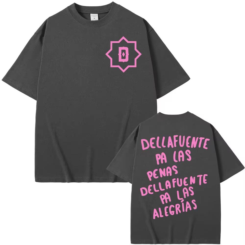 Rapper Dellafuente Pa Las Penas Dellafuente Pa Las Alegrías Print T Shirts Men Women Vintage Casual pure Cotton Tshirt
