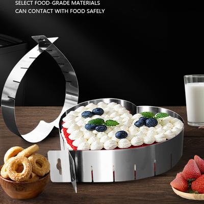 Love Shape Mousse Circle Adjustable Folding Stainless Steel Cake Mold Baking Mould Cake Decorating Tool