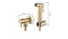 Tuqiu Hand Held Bidet Sprayer Douche Toilet Kit Brush Gold Shattaf 304 SUS Copper Valve Set Jet Bidet Faucet Set