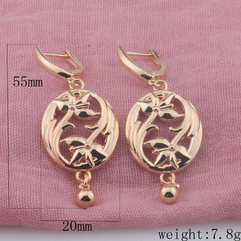 

2 Стиля Женский 585 Розовое Золото Цвет Овальный Круглый с Подвеской-Сердечком Висячий Циркон