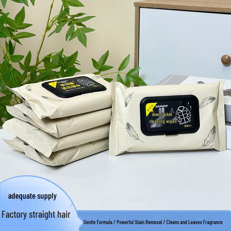 Down Jacket Waterless Cleaning Wipes - Strong Stain Removal, Quick Dry, Wash-Free Solution. 0111