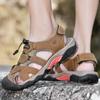 Men's Leather Outdoor Plus Size Sandals Summer Casual Men's Vacation Beach Shoes Fashion Outdoor Non-Slip Sandals