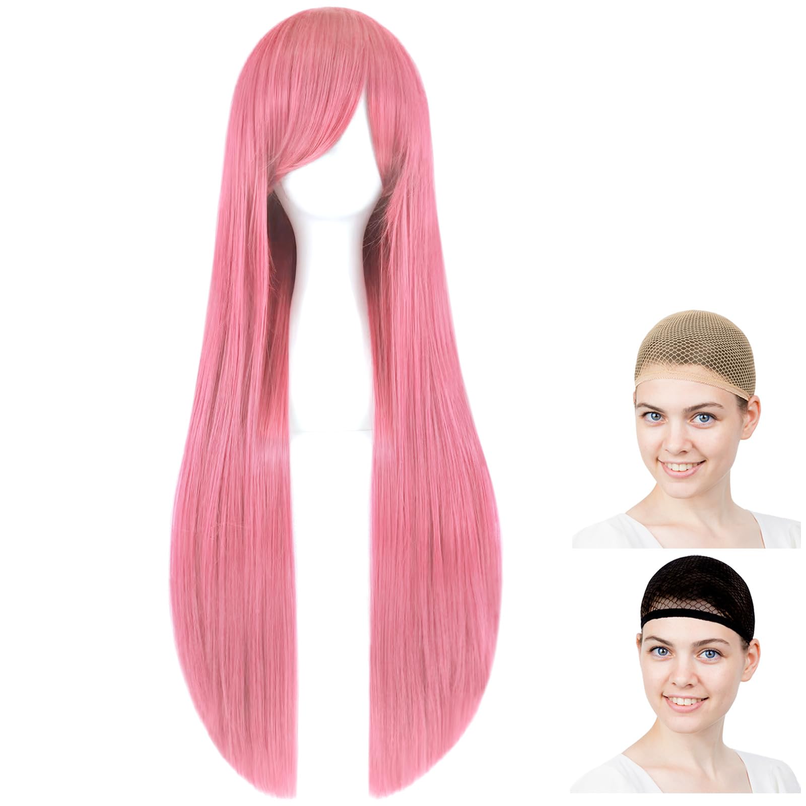 

CaseEden Cosplay Wig, Premium, Smooth, Long, Straight, 80cm, Pink, Dark Pink, 6147