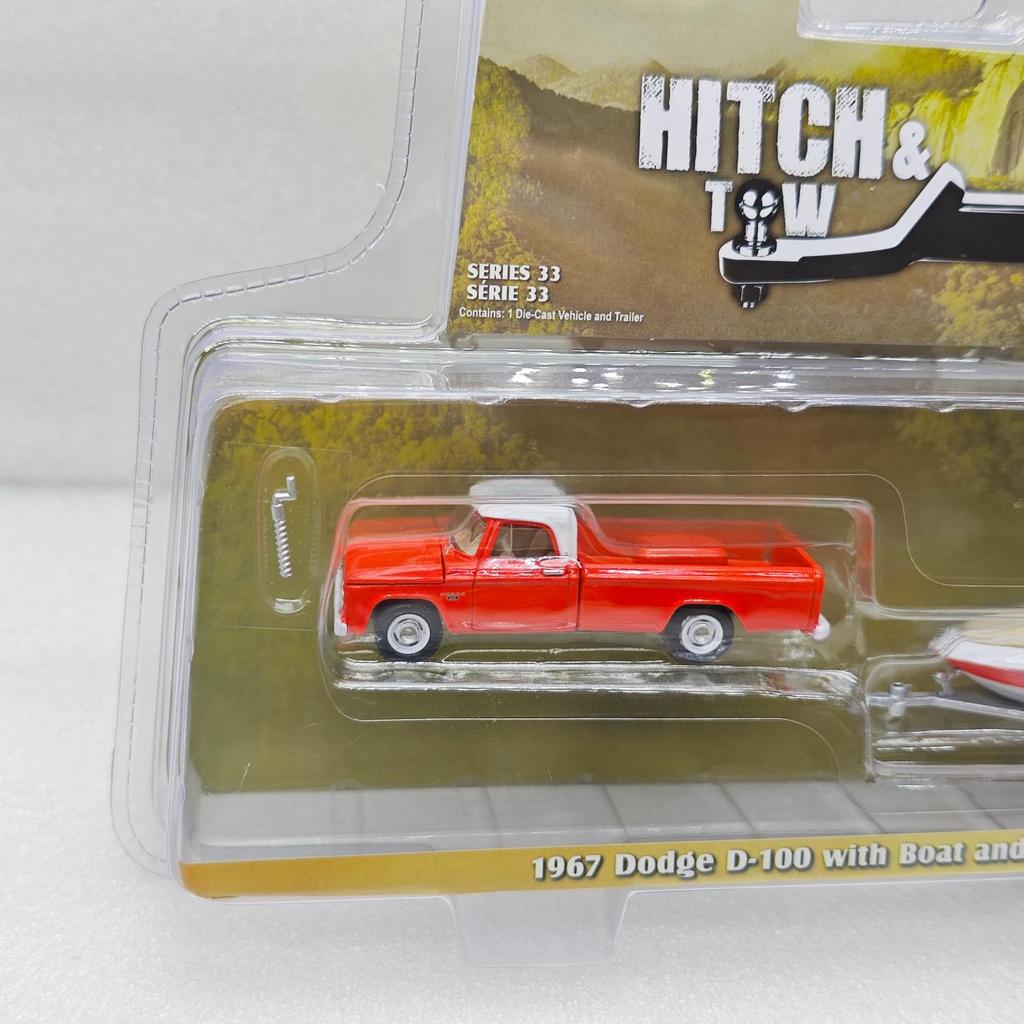 GreenLight 1:64 1950 Dodge D-100 with Boat and Trailer Alloy Mini Car Model Decoration Ornament Toy Gift