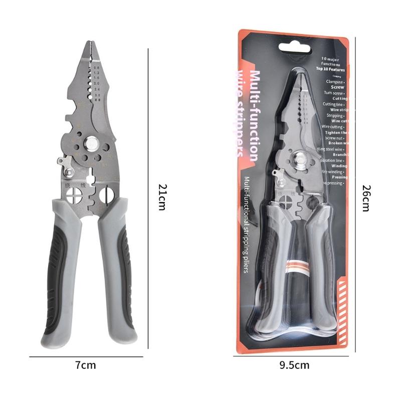 Wire Stripper Decrustation Pliers Adjustable Electrical Wire Stripping Tool Non-Slip Wire Stripper Crimper For Electrical Cable