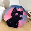 1pc Magical Night Cat Illustration Umbrella with Plastic Handle,Suitable for All Seasons Home Travel Outdoor UmbrellaDD123