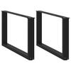 Vidaxl Coffee Table Legs, 2 Pcs, Black, 70X(42-43) Cm, Steel