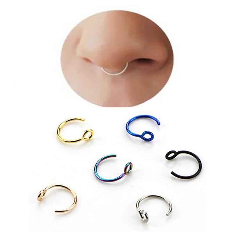 U Shaped Fake Nose Ring Hoop Septum Rings Stainless Steel Nose Piercing Fake Piercing Pircing Labret Garment Accessories