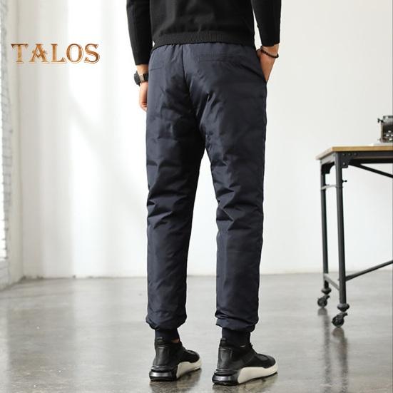 Zimní pánské vycpané kalhoty Silný elastický pas Větruodolné Teplé péřové kalhoty Nadměrná velikost Vodotěsné Pánské kalhoty pro muže středního věku Otce pro venkovní každodenní nošení