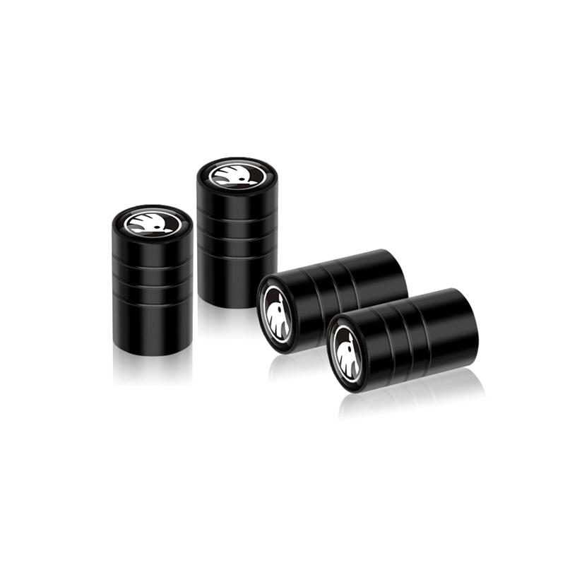 XOWS7 4pcs Aluminum Alloy Car Tire Valve Caps for Skoda Octavia Kodiaq Kamiq Fabia RS Rapid Yeti Karoq Vision Auto Parts Tools