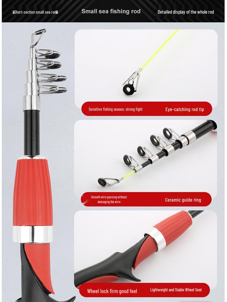 Cross-Border Fiberglass Mini Sea Casting Rod for Shore & Raft Fishing