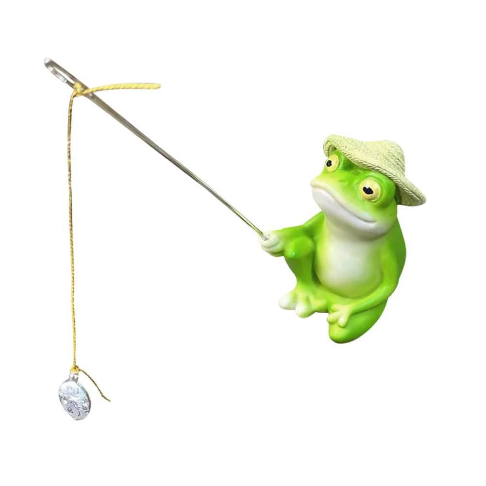 New Poolside Statue Turtle Fisher Animal Fishing Sculpture Resin Fishing Sculpture for Fish Pond Poolside Outdoor Garden Decor