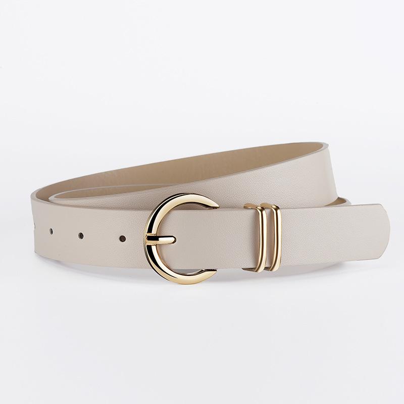 European & American Women's Round Buckle Fashion Waist Belt for Jeans - High-End, Versatile, Simple & Stylish Pin Buckle Pants Accessory