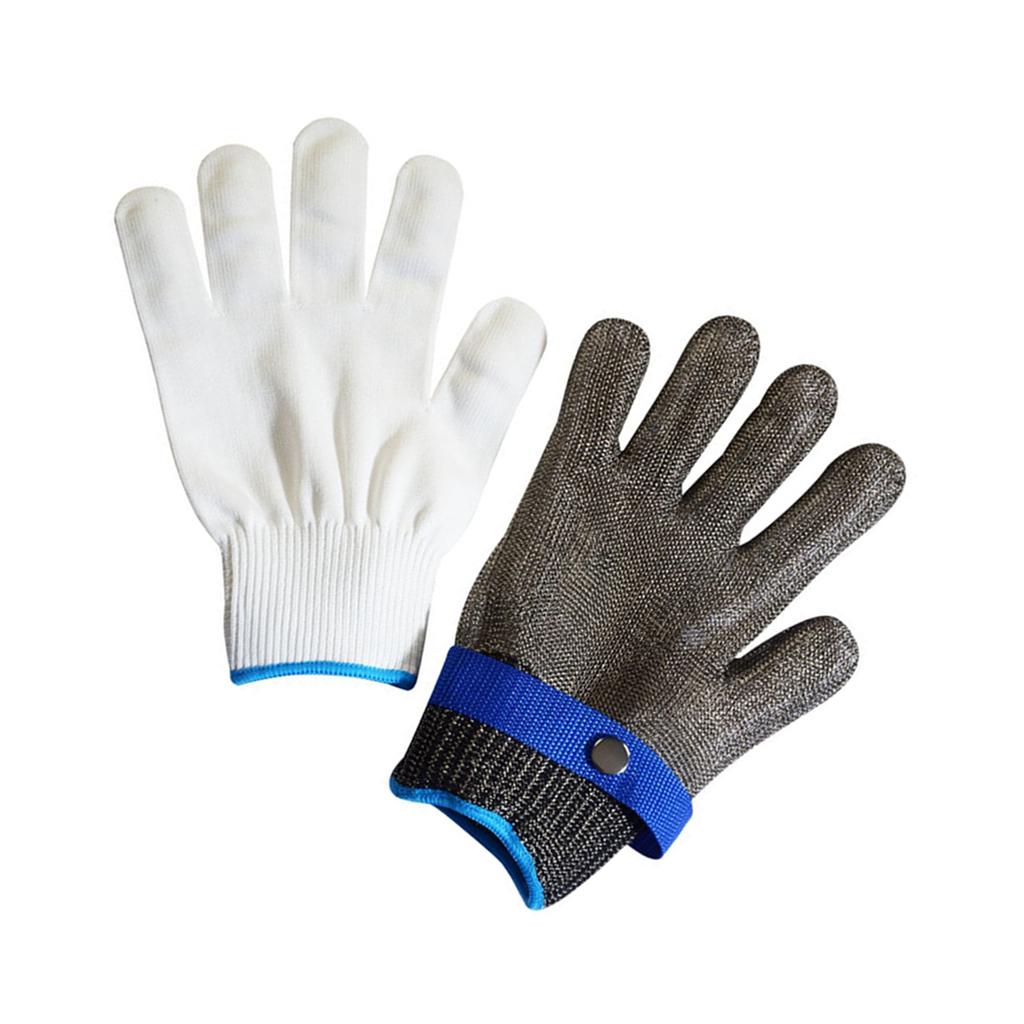 2 Paia Guanti da Lavoro Anti Taglio Resistenti ai Graffi Fibbia Regolabile Guanti di Sicurezza per Protezione Mani 23,5 cm 9,3 pollici Grigio