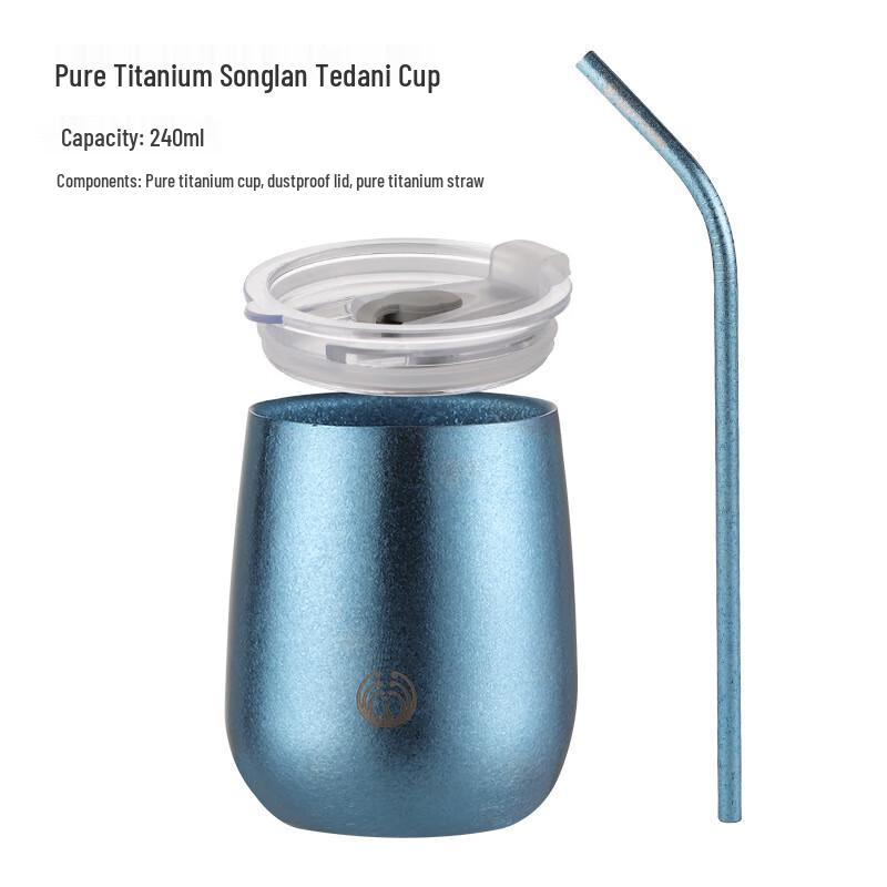 OEING Double-Layer Glass Cup with Lid & Straw