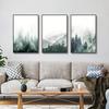 3PCS Frameless Misty Forest Trees Poster Mountain Landscape Canvas Painting Modern Wall Art Decor Nordic Picture Bedroom Home