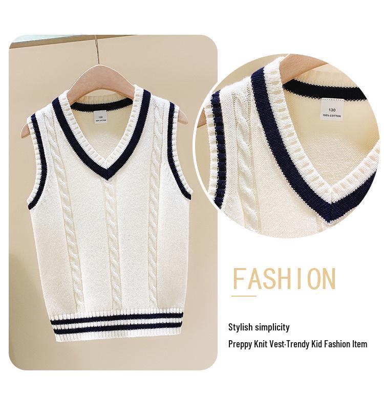 Unisex Strickschulweste: Warme Schülermode für Frühling & Herbst