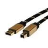 USB 2.0 Cable - Roline - 4.5m - A-b Connectors - Reinforced Shielding - Gold-plated Contacts