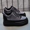 2024 Winterschoenen Dames Sneakers Platte Platform Schoenen Echt Leer Warme Dames Casual Schoenen Dames Hoogte Verhogend 5cm D148