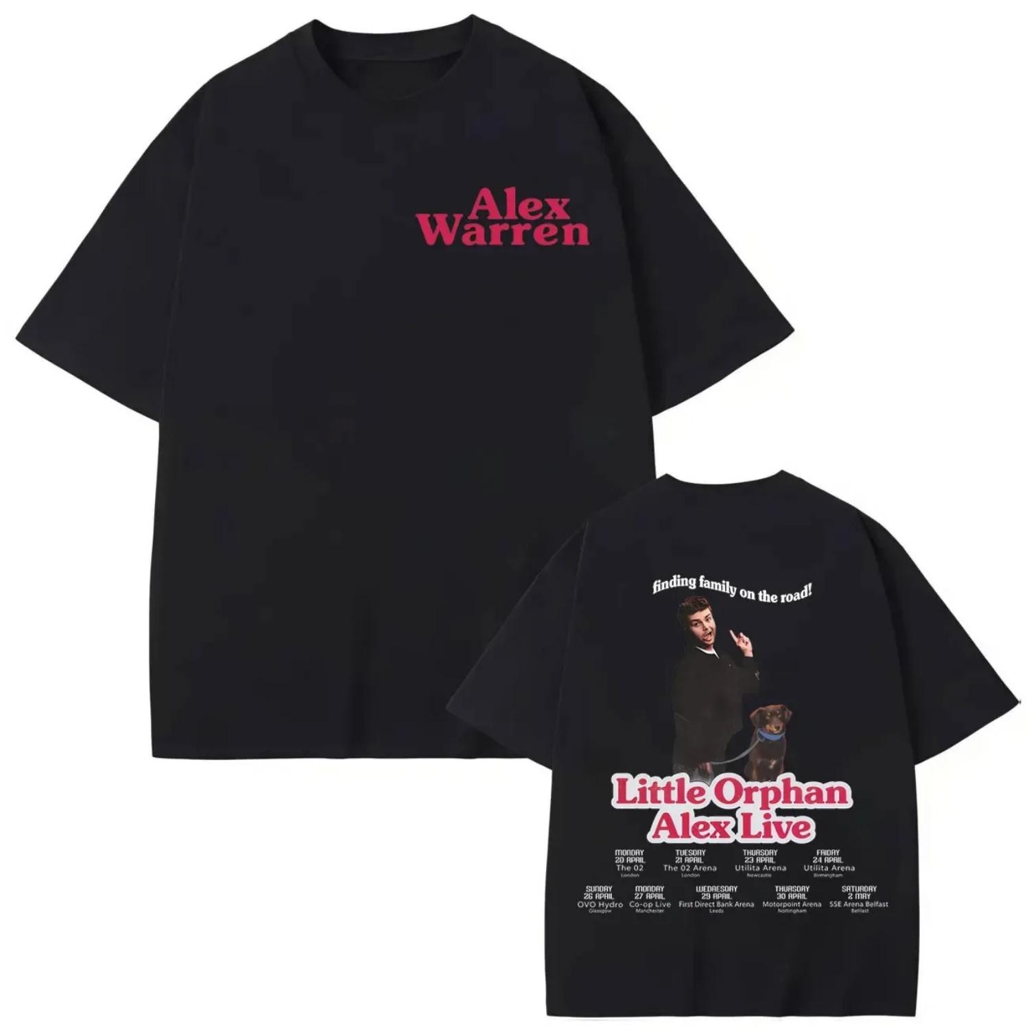 

Singer Alex Warren 2026 Tour T-Shirt Unisex High Quality Fashion Short Sleeve T-Shirt Summer Casual Loose Cotton T-Shirt S чёрный