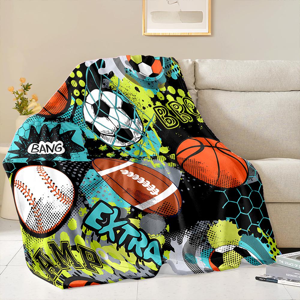 3D New Arrive Football Sports Theme Flannel Blanket for Bed Bedroom Sofa Picnic,Throw Blanket for Cover Outdoor Leisure Trip Nap