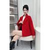 Stylish Double-faced Velvet Coat for Women, Short Petite Slimming Autumn and Winter Outerwear with Fashionable Lapel