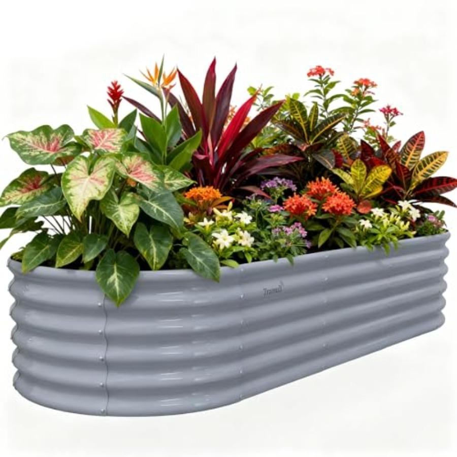 

8x3x1.5ft Galvanized Raised Garden Bed 18 Tall Metal Outdoor Planters for Vegetables Flowers Herbs Tomatoes Grey United States