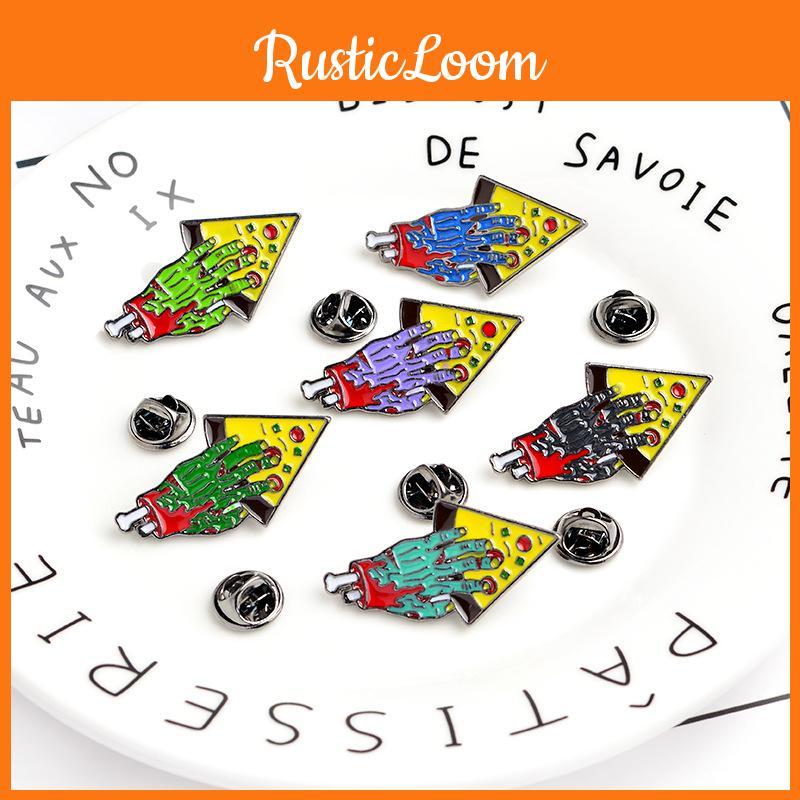 Premium Quality Enamel Brooch Featuring Witch Tools Skull Cat For Halloween