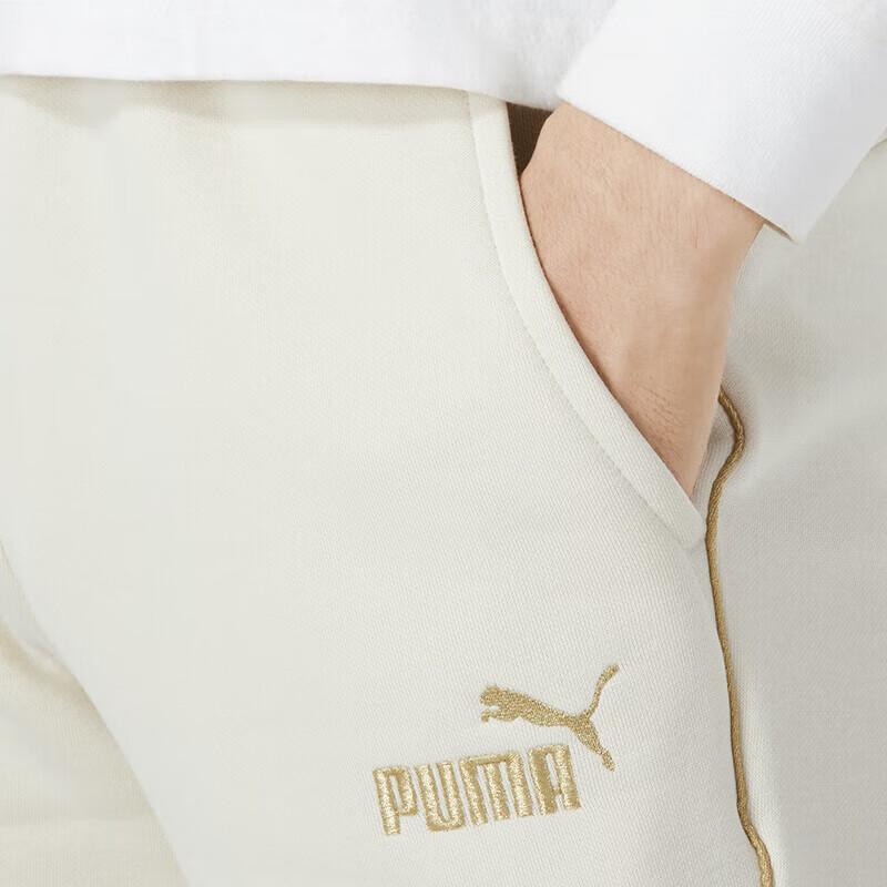 PUMA Solid Color Casual Tapered Knit Sports Pants Men bottoms Off-White 680307-87