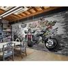 Cool 3d Graffiti Wallpaper 3d Motorcycle Car Mural Bar Cafe Club Wallpaper Car Shop Industrial Decoration Wallpaper