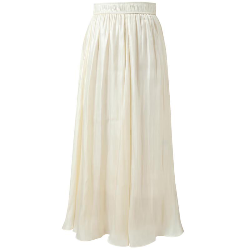 Sancai Plus Size Elastic High-Waist Pleated Maxi Skirt
