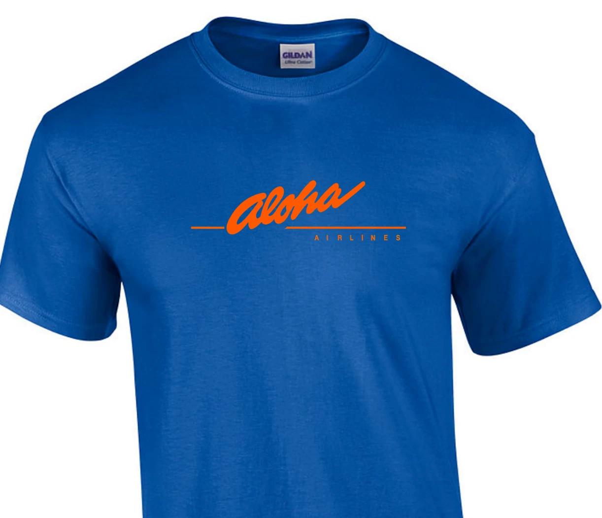 Aloha Airlines Red Vintage Logo Shirt Hawaiian Airline Royal Blue T-Shirt 3XL