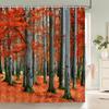 Modern 3D Printing Forest Shower Curtain Green Plant Tree Landscape Bath Curtain With Hooks For Bathroom waterproof scenery