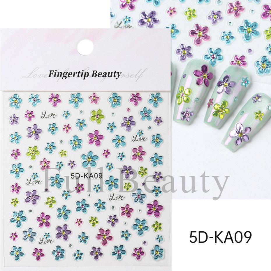 Nail Art Stickers Valentine's Day Embossed Three-dimensional 5D Hot Stamping Love Hollow Love Nail Stickers