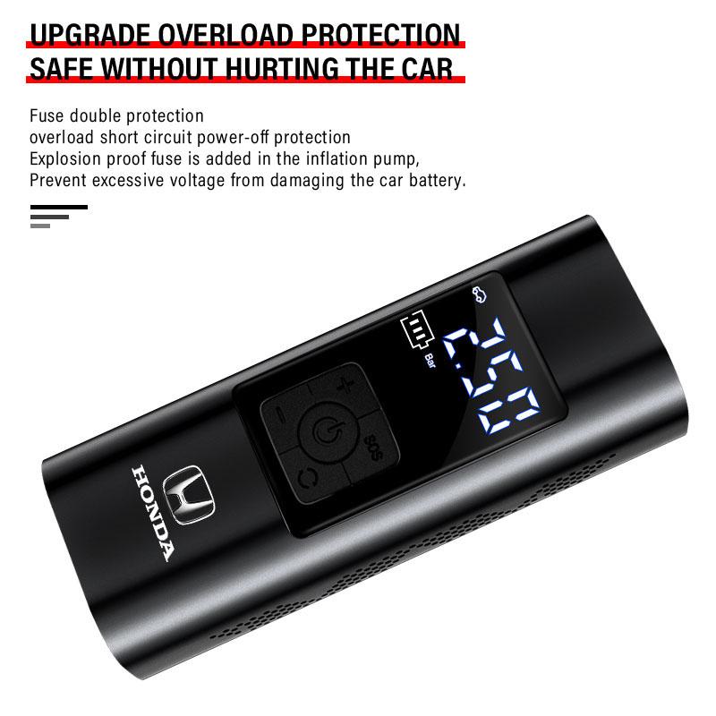 1Pcs Car Tire Inflator Smart Digital Inflatable Pump Emblem Accessories for Honda Civic Accord CRV Fit Jazz Odyssey Vezel Pilot HRV Styling Insight